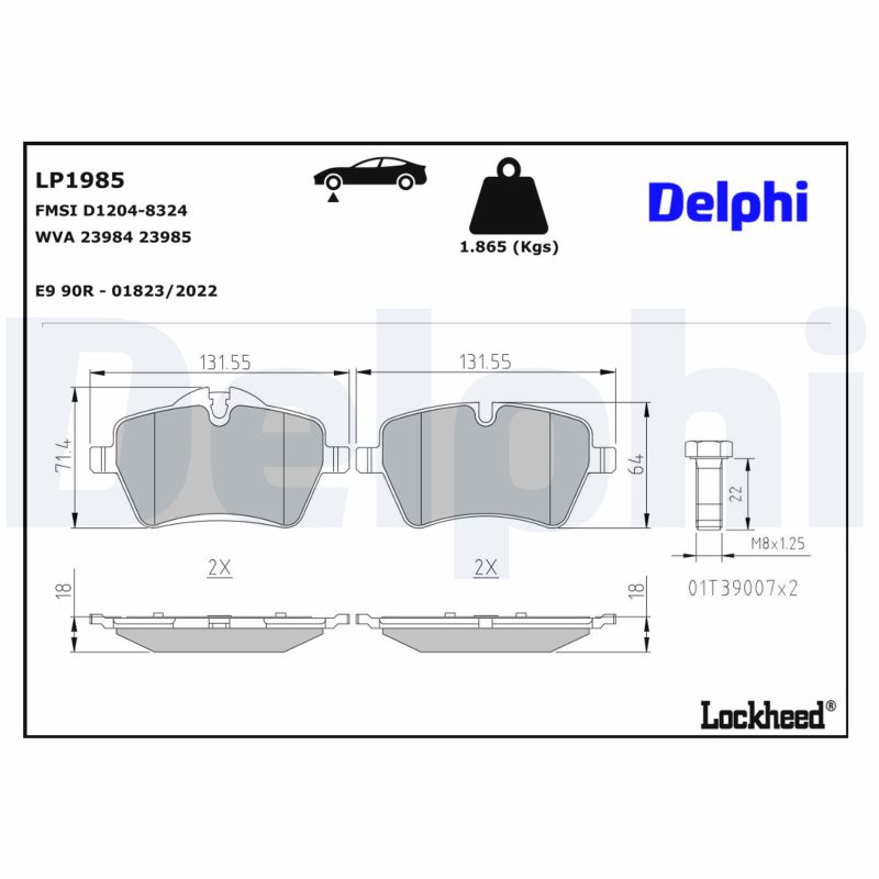 Für DELPHI LP1985 Brake Pad Set, Disc Brake - Bild 8