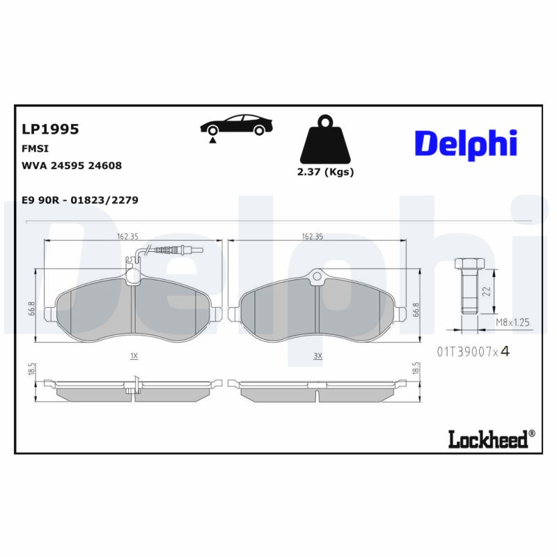 Delphi LP1995 Bremsbelagsatz für Scheibenbremse Bremsbelagsatz - Bild 10