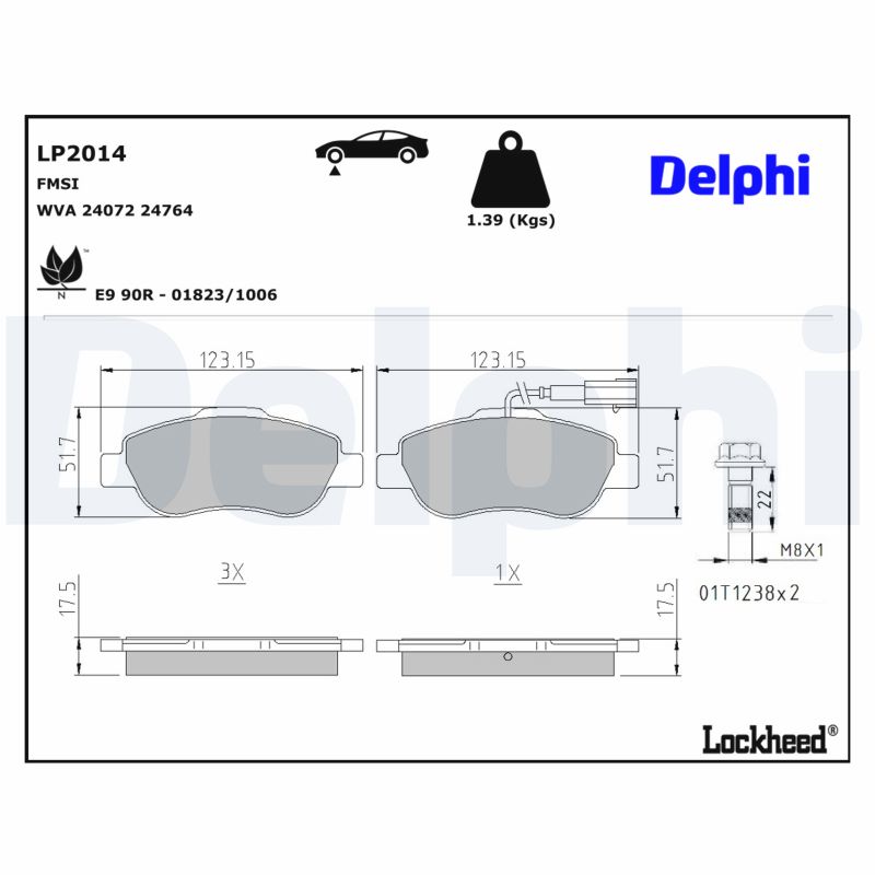 Delphi Bremsbel?Ge Vorne + Zubeh?R Fiat 500 Panda Ford Ka - Bild 8