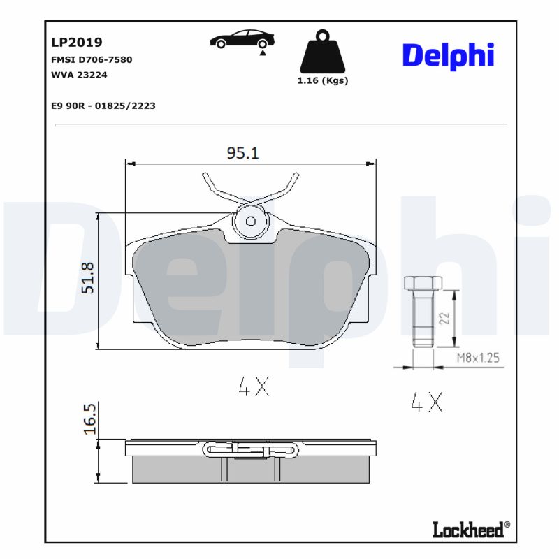 Delphi Bremsbelagsatz Lp2019, Hinten - Bild 10