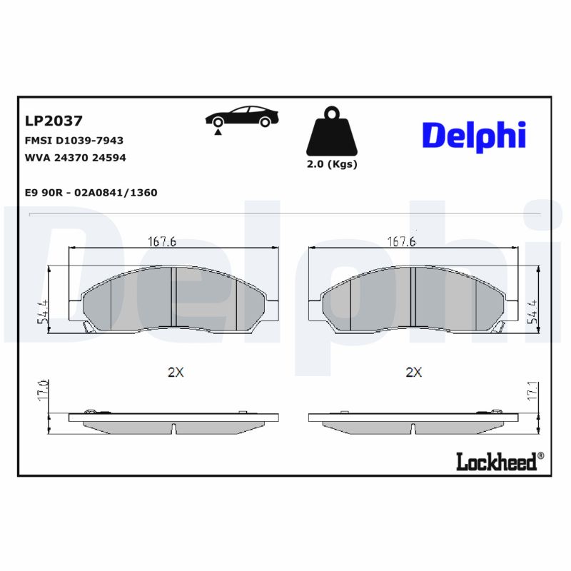 Für DELPHI LP2037 Brake Pad Set, disc brake LP2037 Brake pads set front (with a - Bild 8