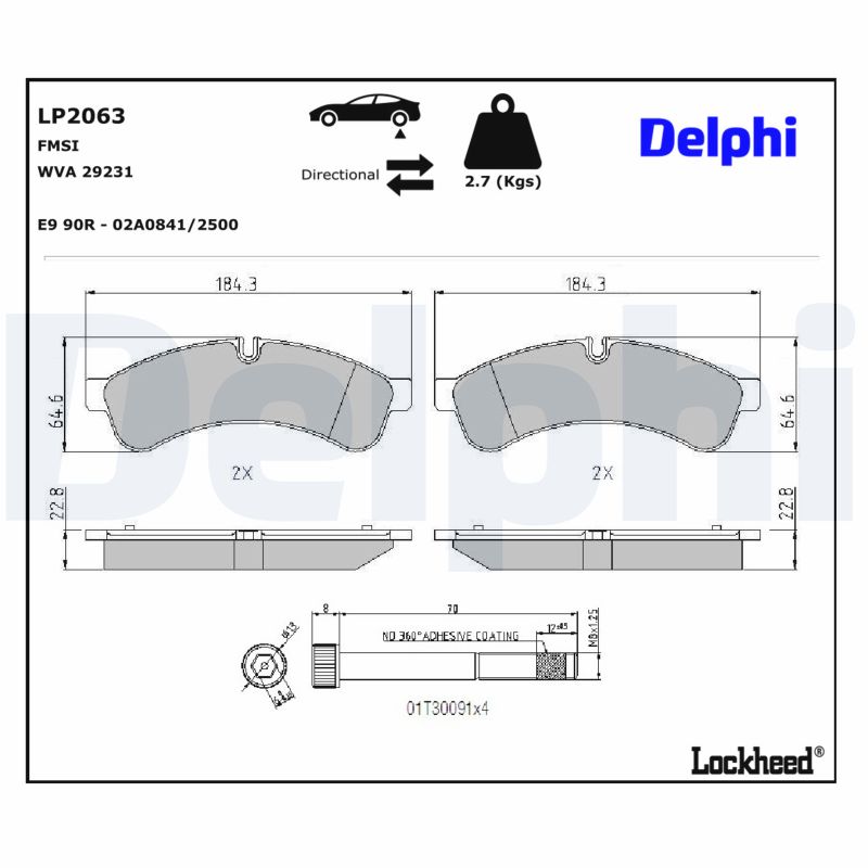 Delphi Bremsbelagsatz, Scheibenbremse Lp2063 Für Iveco - Bild 6