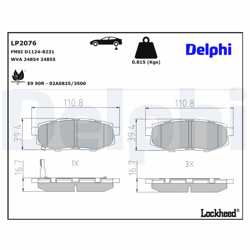 Für DELPHI LP2076 Brake Pad Set, disc brake LP2076 Brake pads set rear , fits: - Bild 8