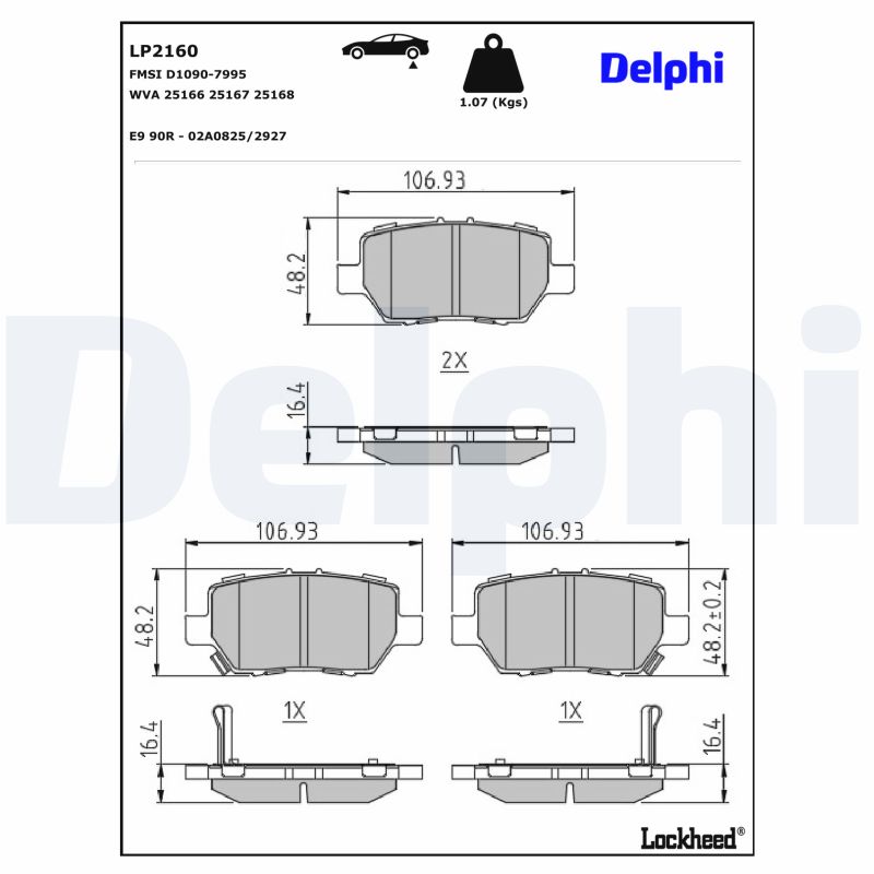 Für DELPHI LP2160 Brake Pad Set, disc brake LP2160 Brake pads set rear , fits: - Bild 8
