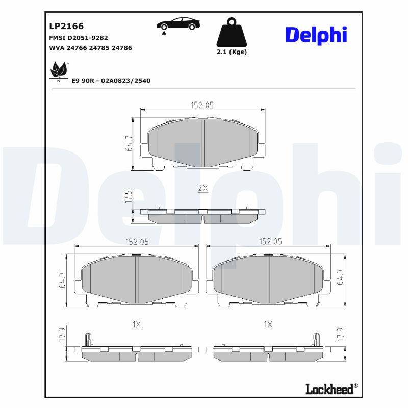Für DELPHI LP2166 Brake Pad Set, Disc Brake - Bild 9