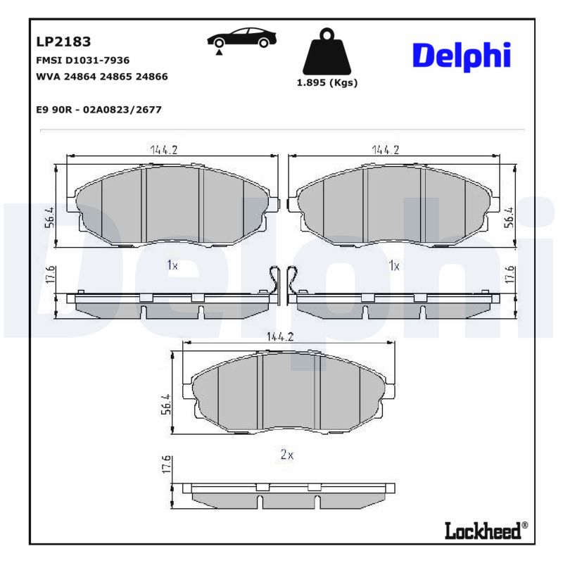 Delphi Bremsbelagsatz, Scheibenbremse [Hersteller-Nr. LP2183] für Daewoo, Chevrolet - Bild 6