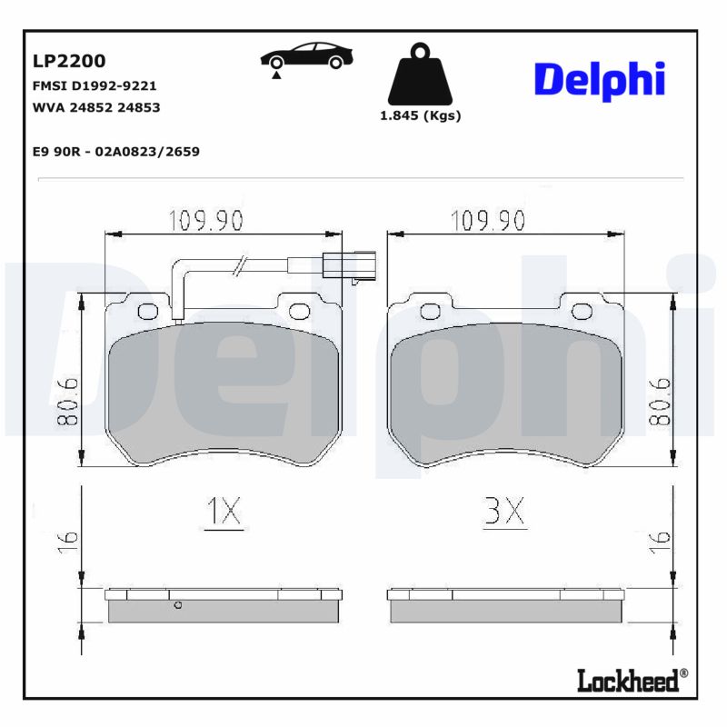 Delphi Bremsbelagsatz Lp2200, Vorne - Bild 9