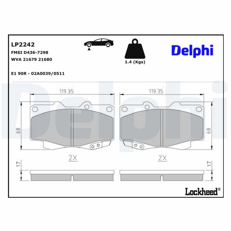 Delphi Bremsbelagsatz Lp2242, Vorne - Bild 9