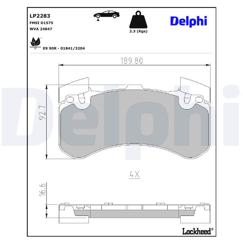 Delphi LP2283 Bremsbelagsatz für Scheibenbremse Bremsbelagsatz - Bild 5