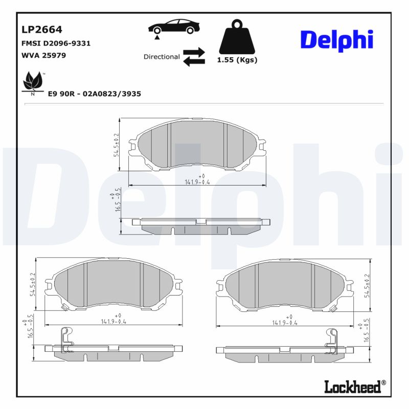 Für DELPHI LP2664 Brake Pad Set, Disc Brake - Bild 8