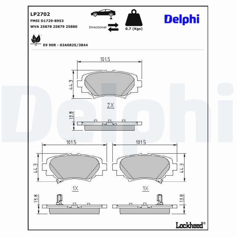 Bremsbelagsatz Scheibenbremse - Delphi LP2702 | Kompatibel mit: MAZDA 3, 3 Stufenheck - Bild 8