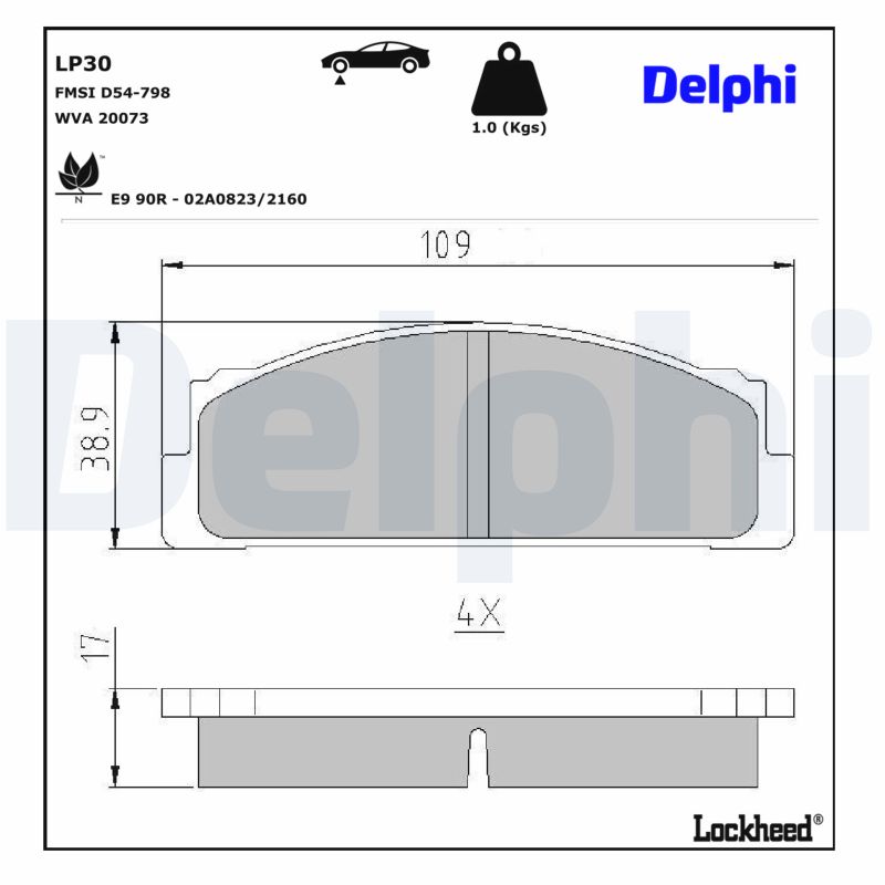 Delphi Bremsbelagsatz, Scheibenbremse [Hersteller-Nr. LP30] für Lancia, Fso, Seat, Fiat, Zastava, Tofas, Yugo, Autobianchi, Innocenti - Bild 7