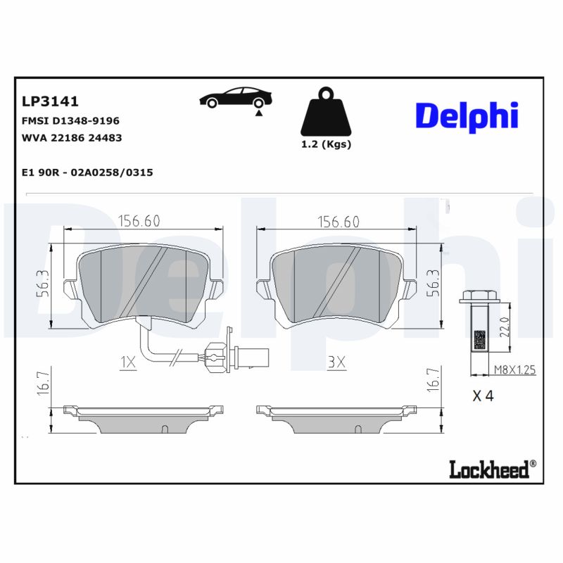 Für DELPHI LP3141 Brake Pad Set, Disc Brake - Bild 4