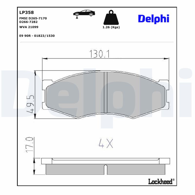 Für DELPHI LOCKHEED HAMULCE LP358 BRAKE PAD AXLE SET Nissan - Bild 7