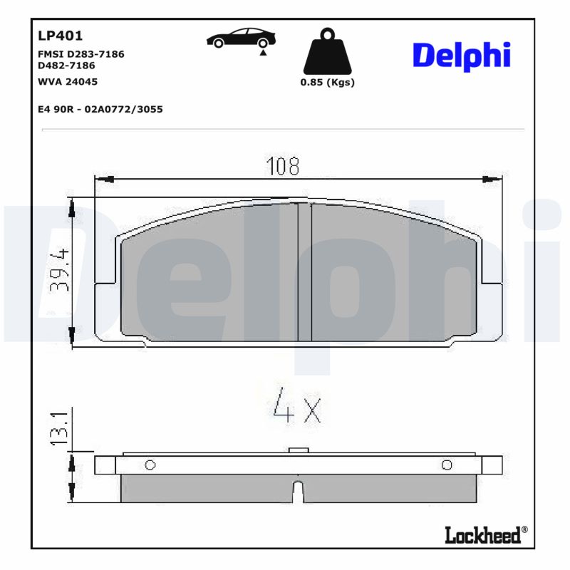 Delphi Bremsbelagsatz, Scheibenbremse Lp401 Für Mazda - Bild 8