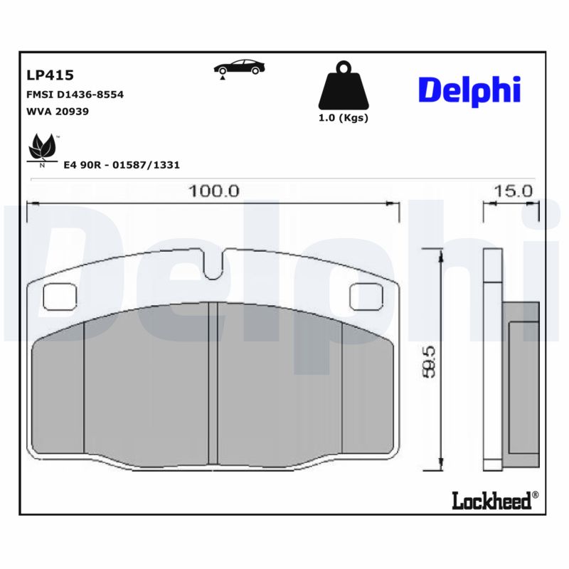 Delphi LP415 Bremsbelag - (4-teilig) | Kompatibel mit: LOTUS ELAN, OPEL ASCONA A, ASCONA A Voyage, ASCONA B, ASCONA C, ASCONA C CC, ASTRA F, ASTRA F Cabriolet - Bild 10