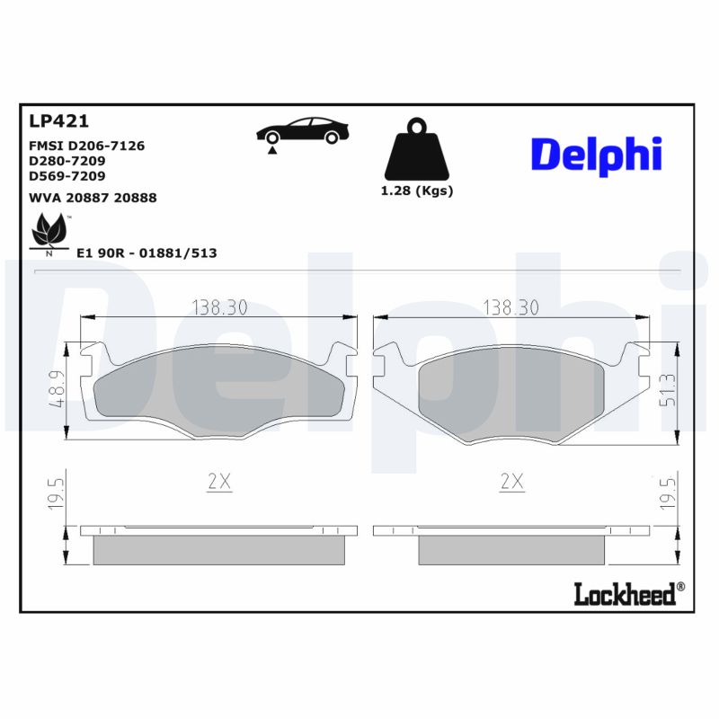 Delphi Lp421 Bremsbelag - (4-Teilig) | Kompatibel Mit: Seat Cordoba, Ibiza Ii, Inca, Toledo I, Vw Caddy I, Caddy Ii Großraumlimousine - Bild 9