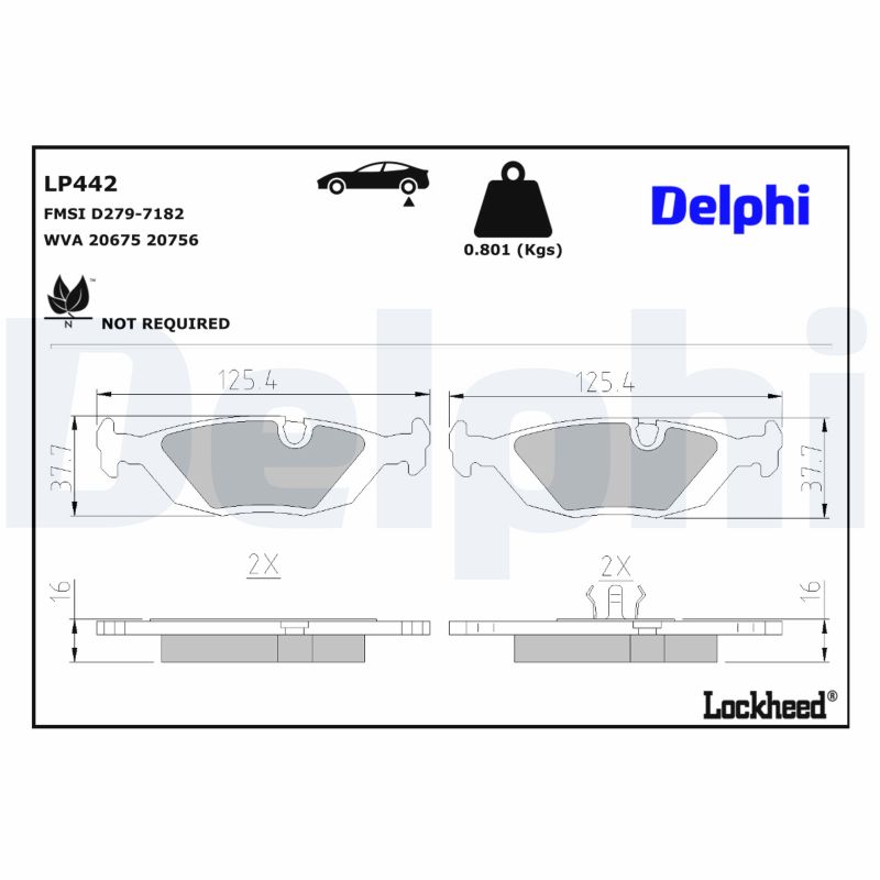 Für DELPHI LOCKHEED HAMULCE LP442 BRAKE PAD AXLE SET BMW - Bild 9