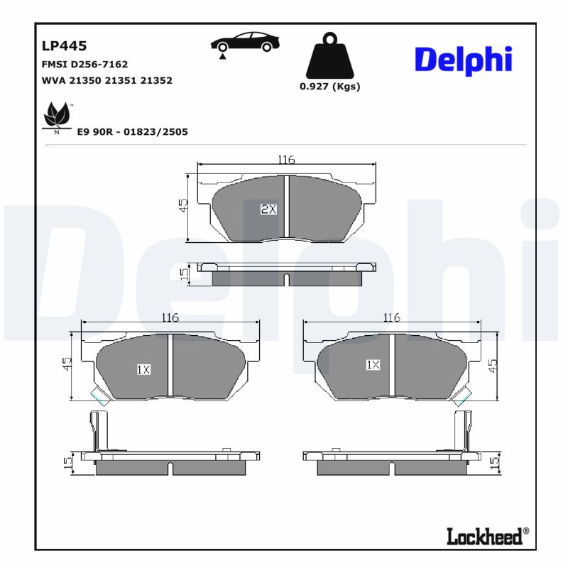 DELPHI Bremsbelagsatz, Scheibenbremse LP445 für HONDA - Bild 4
