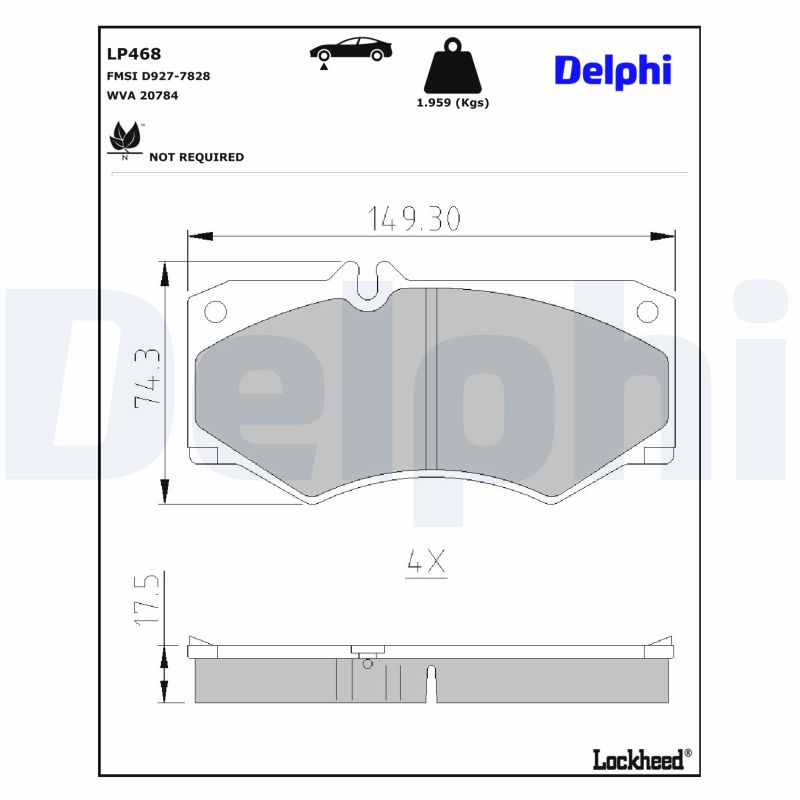 Für DELPHI LP0468 Brake Pad Set, disc brake LP0468 Brake pads set front , fits: - Bild 7