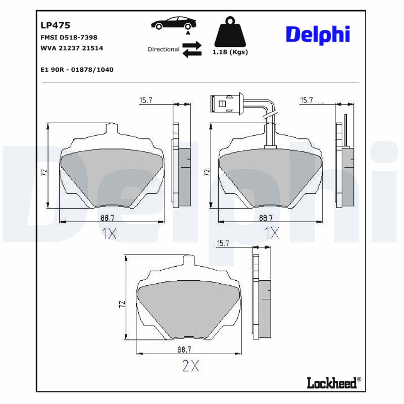 Delphi Bremsbelagsatz Hinten Lp475 - Bild 5