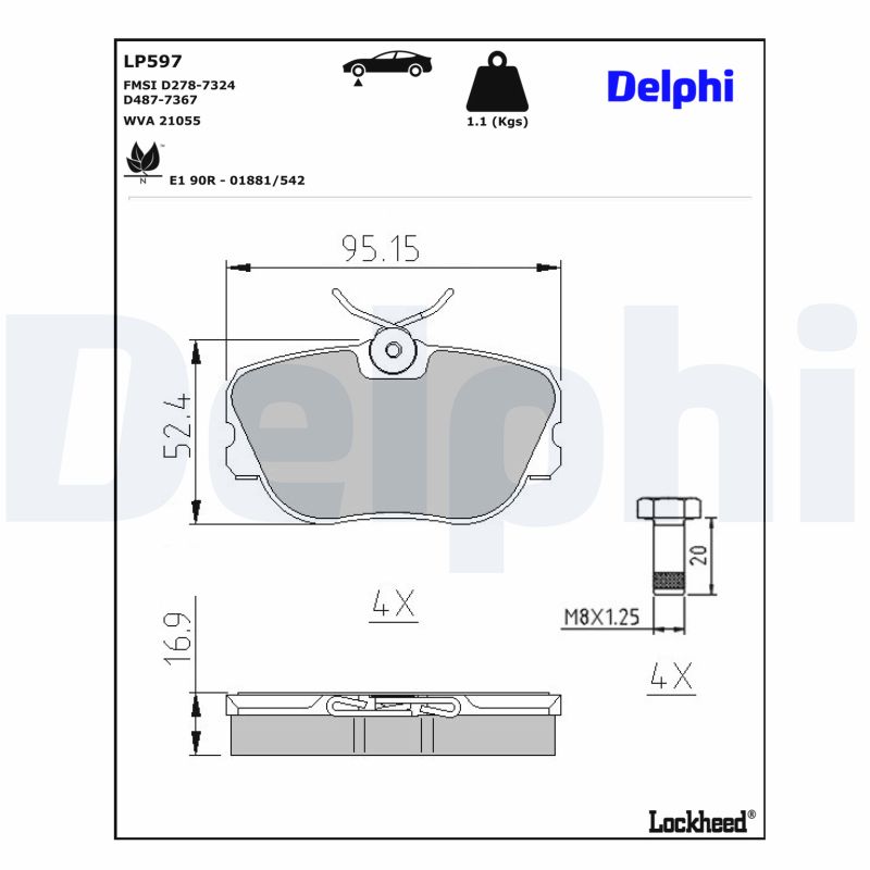 Delphi Bremsbel?Ge Vorne + Zubeh?R Mercedes 190 - Bild 5