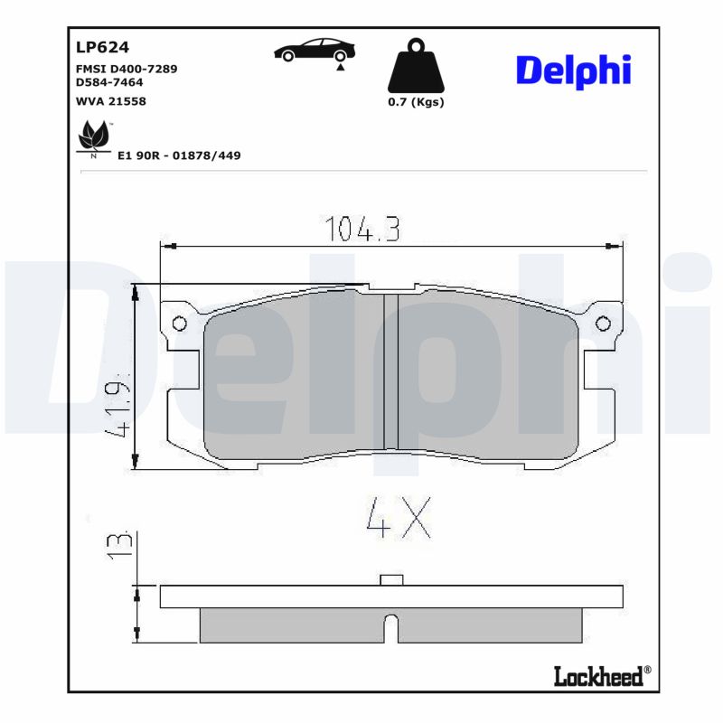 Delphi LP624 Bremsbelagsatz für Scheibenbremse Bremsbelagsatz - Bild 6