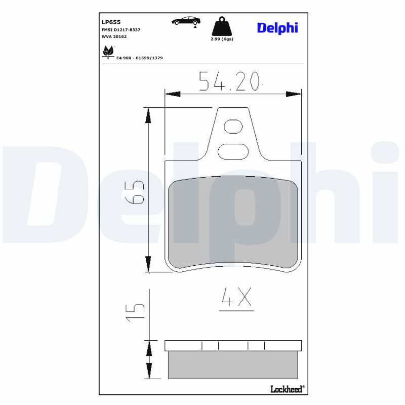Delphi Lp655 Bremsbelag - (4-Teilig) | Kompatibel Mit: Citroën Xantia, Xm, Xm, Xm Break, Xm Break - Bild 5