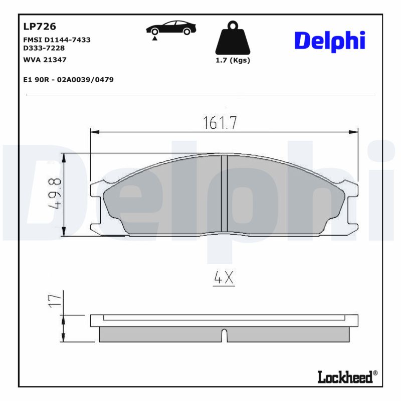 Delphi Bremsbelagsatz, Scheibenbremse Lp726 Für Nissan - Bild 5