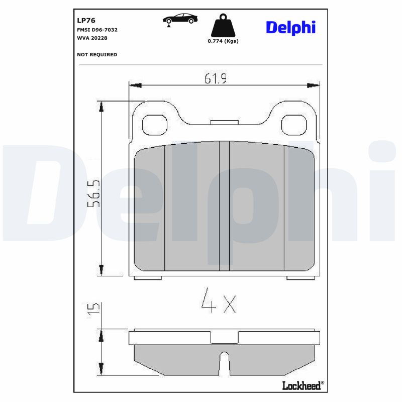 Für DELPHI LOCKHEED HAMULCE LP76 BRAKE PAD AXLE SET AUDI - Bild 5