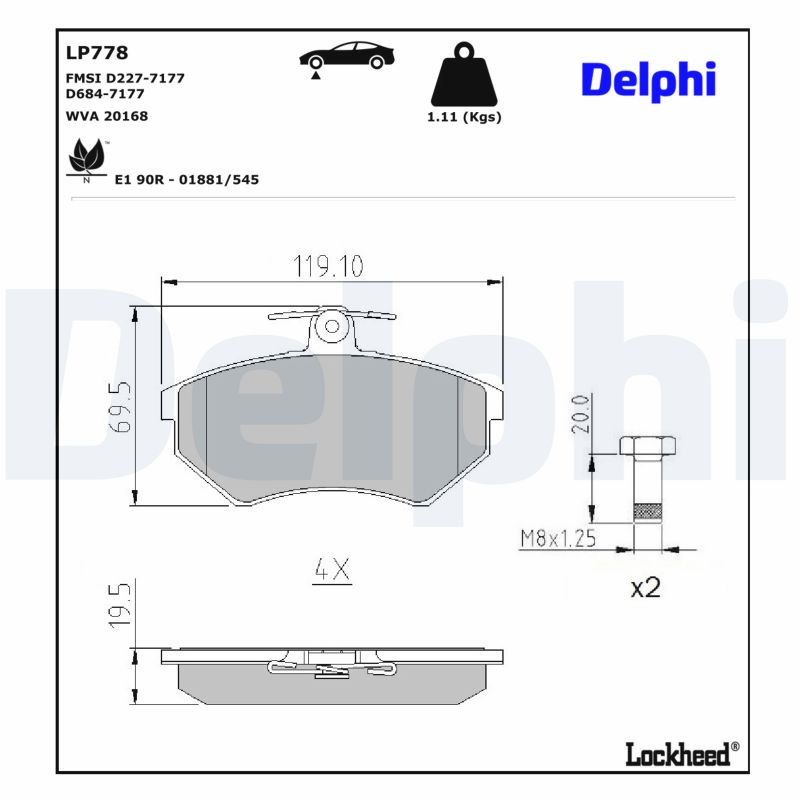 Delphi Bremsbelagsatz Vorne Lp778 - Bild 8