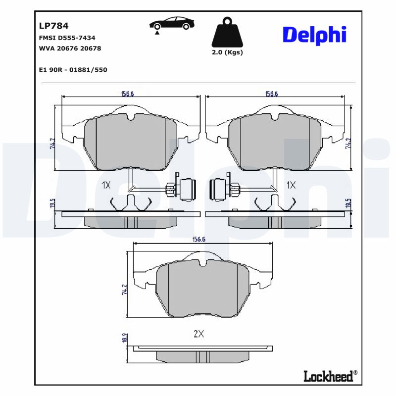 Delphi Bremsbelagsatz Lp784, Vorne - Bild 7