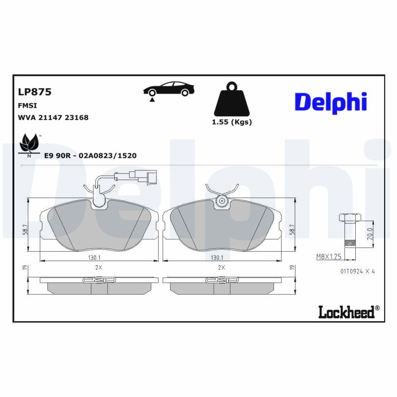 Delphi Bremsbel?Ge Vorne + Zubeh?R Alfa Romeo Fiat Lancia - Bild 4