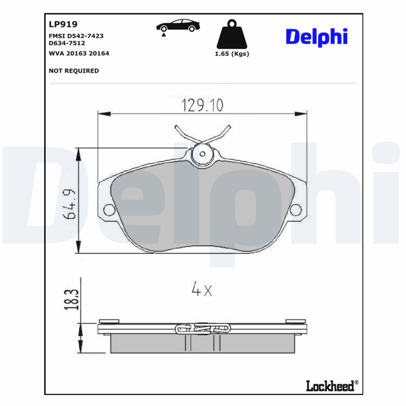 Delphi Bremsbelagsatz, Scheibenbremse [Hersteller-Nr. LP919] für Volvo - Bild 6