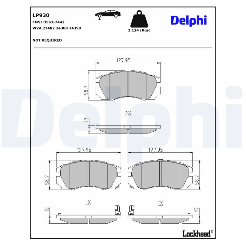 Für DELPHI LP930 Brake Pad Set, Disc Brake - Bild 8