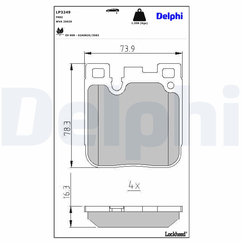 Für DELPHI HAMULCE LP3249 BRAKE PADS REAR BMW 3 F30 12- - Bild 3