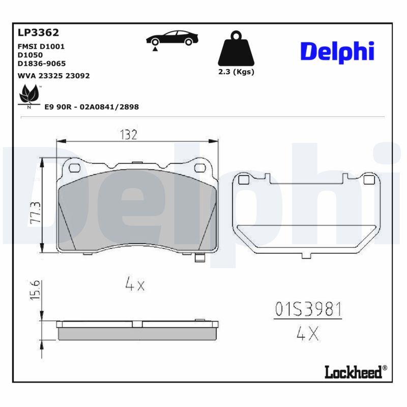 Delphi LP3362 Bremsbelagsatz für Scheibenbremse Bremsbelagsatz - Bild 5