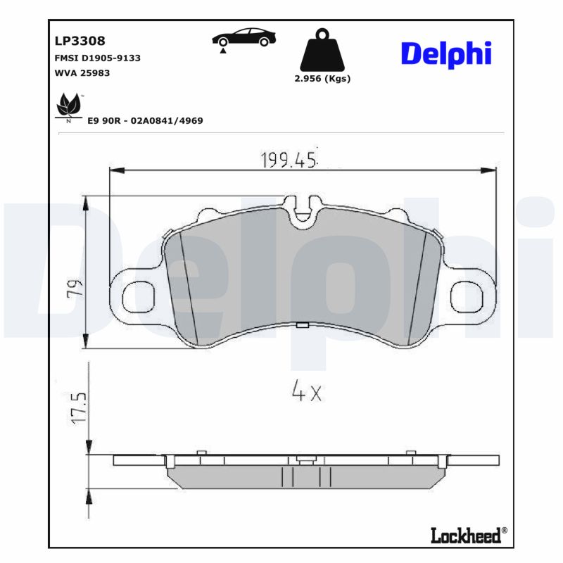 Delphi Bremsbelagsatz, Scheibenbremse [Hersteller-Nr. LP3308] für Porsche - Bild 7