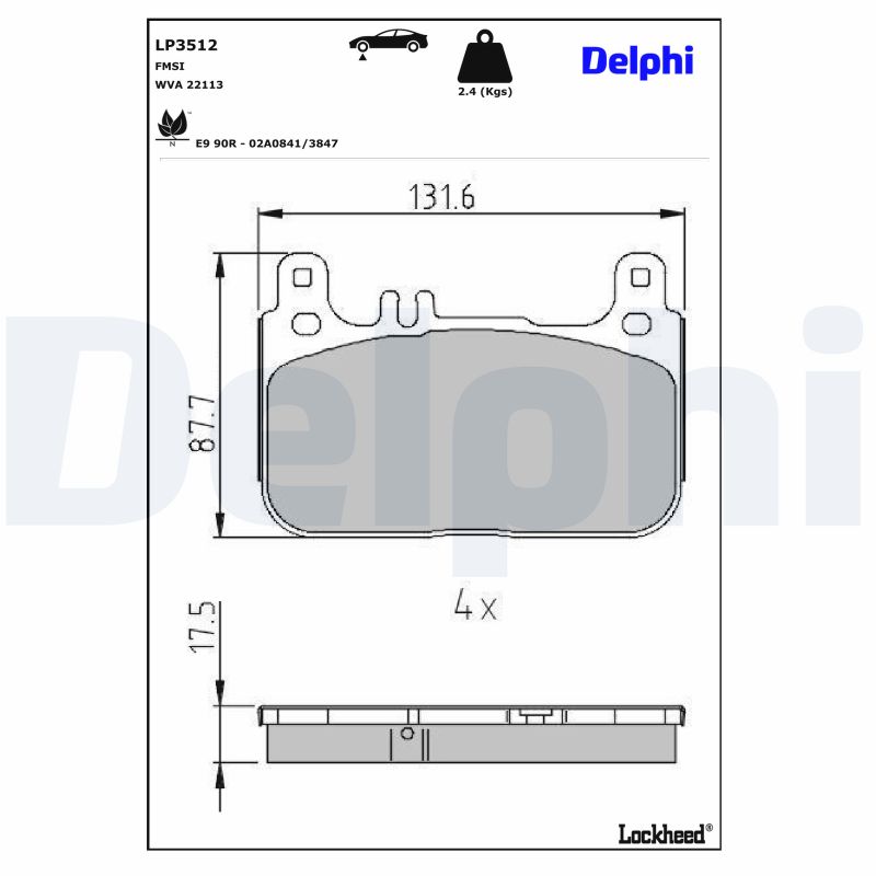 Delphi Bremsbel?Ge Vorne Mercedes S-Klasse W222 - Bild 4