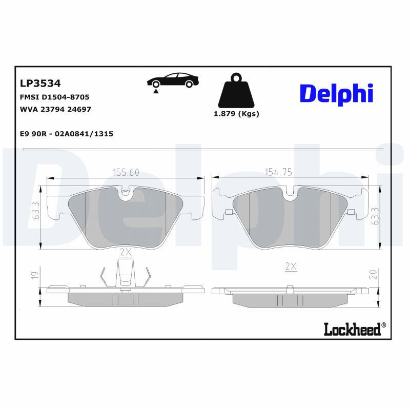 Delphi Bremsbelagsatz Lp3534, Vorne - Bild 7