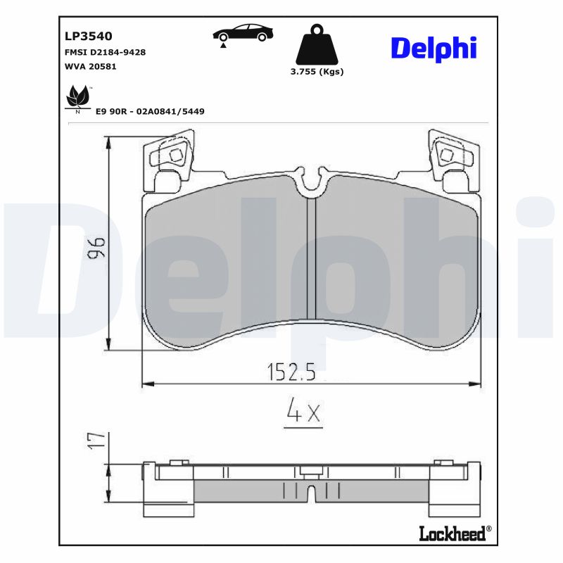 Für DELPHI HAMULCE LP3540 BRAKE PADS FRONT - Bild 8
