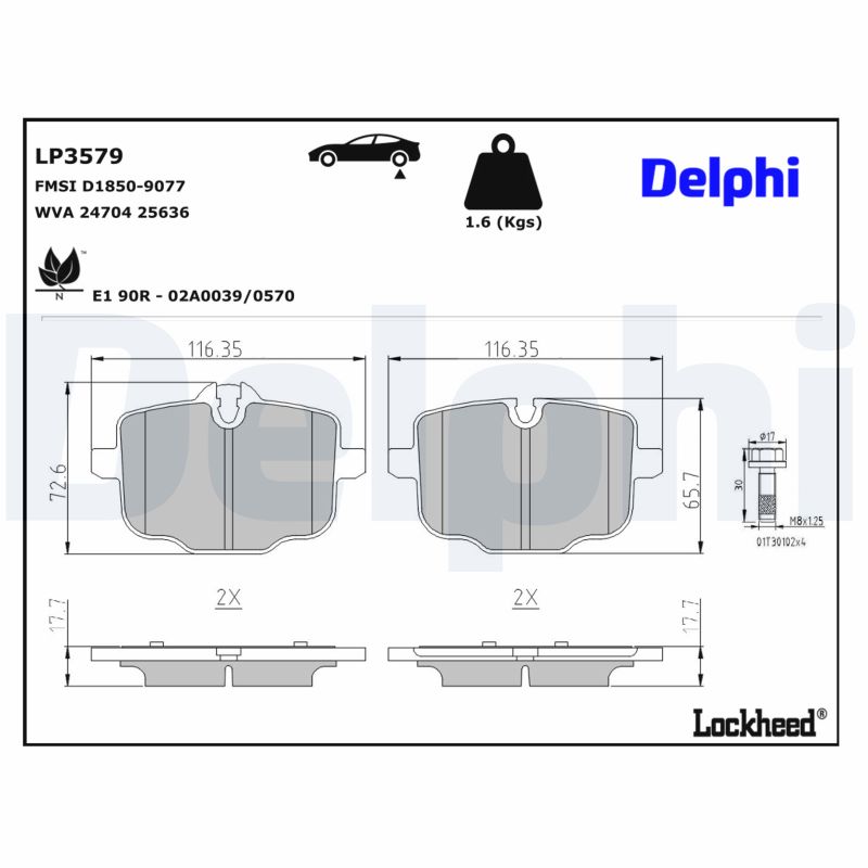 Für DELPHI LP3579 Brake Pad Set, disc brake LP3579 Brake pads set rear (with a - Bild 6
