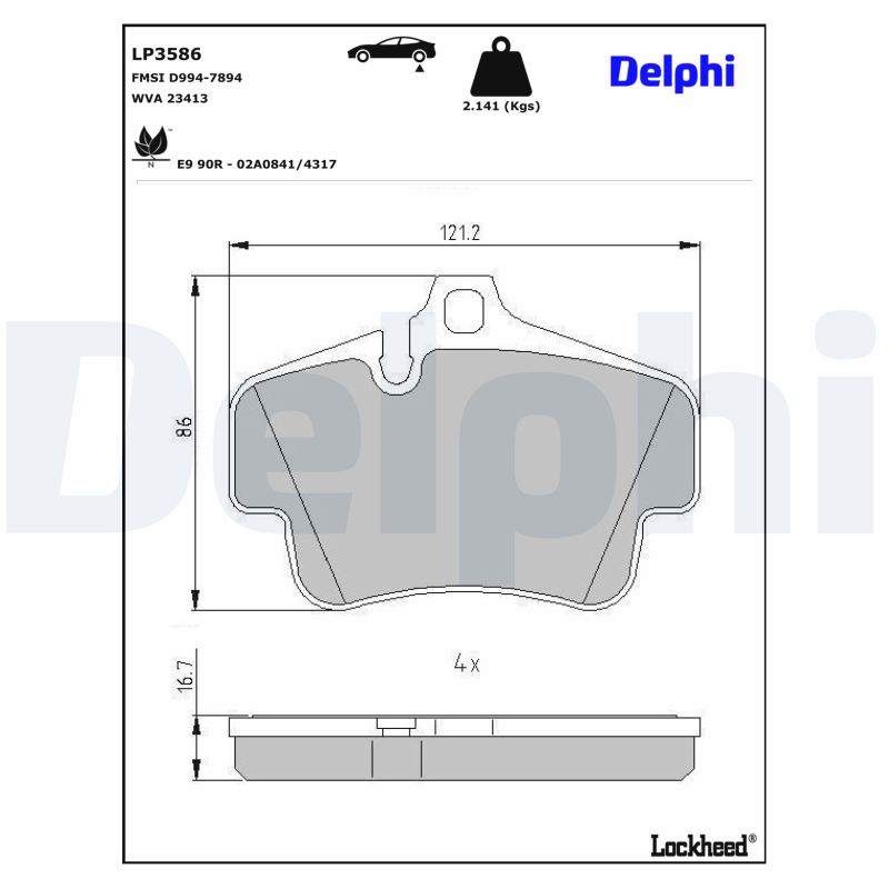 Für DELPHI HAMULCE LP3586 BRAKE PADS REAR - Bild 4