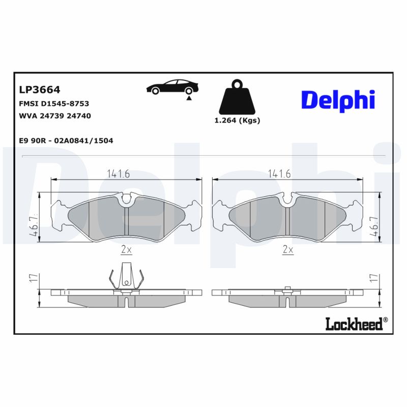 Für DELPHI HAMULCE LP3664 BRAKE PADS REAR - Bild 8