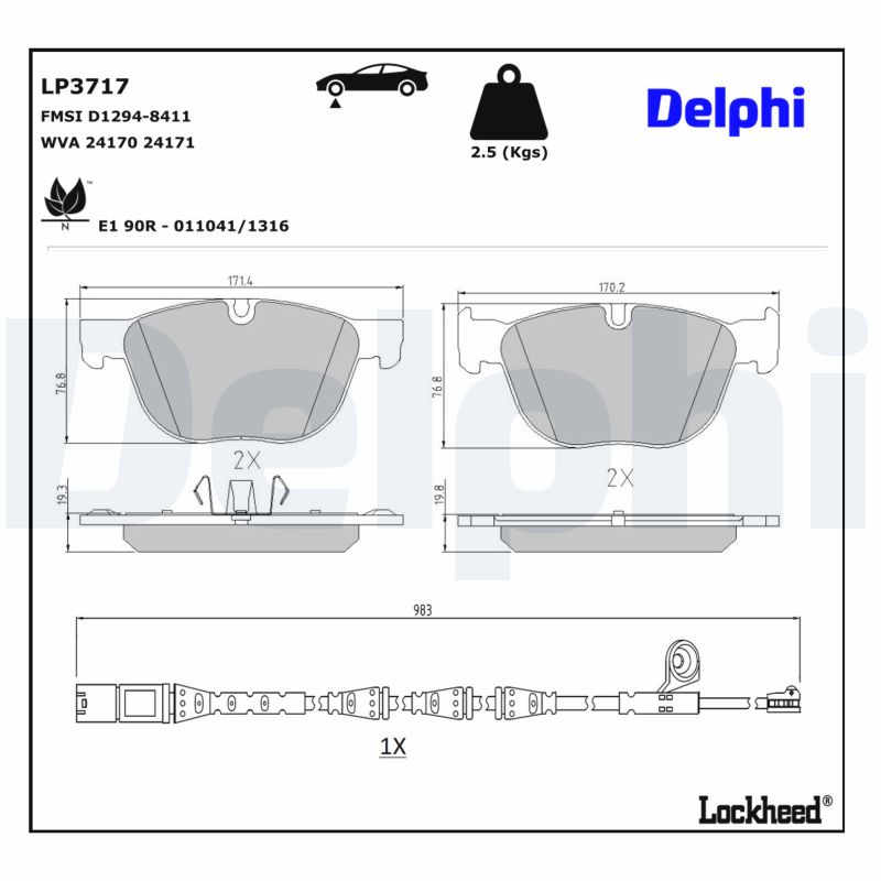 Delphi Bremsbel?Ge Vorne + Zubeh?R Bmw X5 E70 F15 X6 E71 - Bild 10