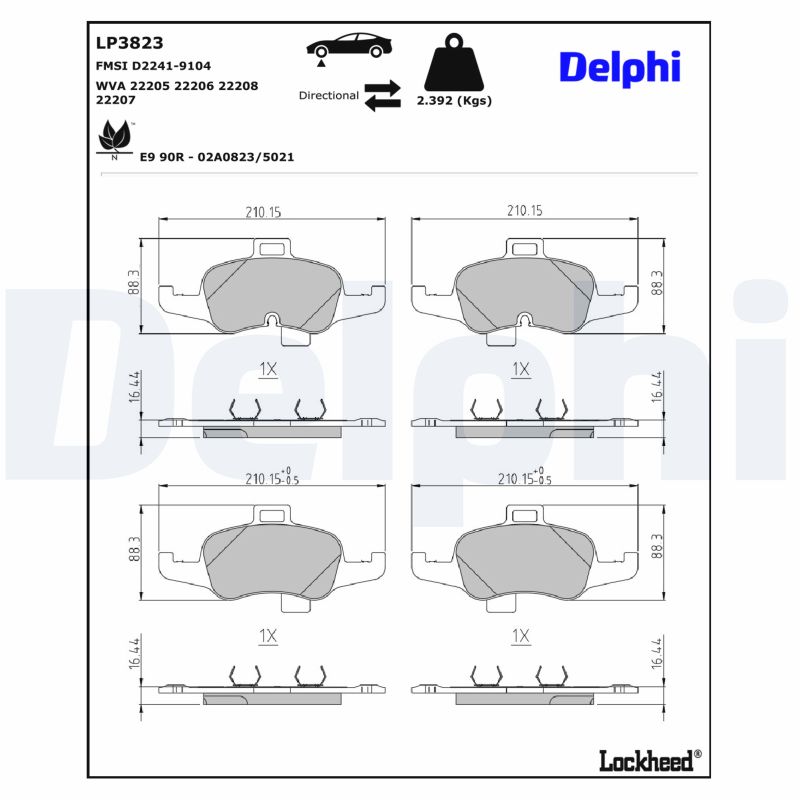Für DELPHI LP3823 Ham pads. TT Quattro, TTS Quattro - Bild 6