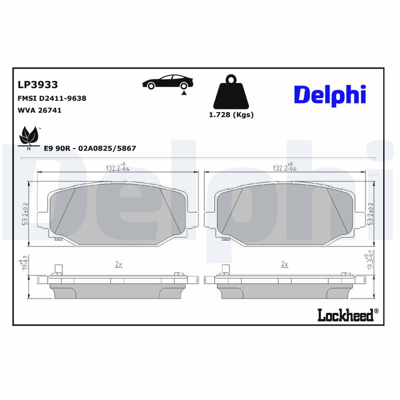 Bremsbeläge LP3933 DELPHI für JEEP GRAND CHEROKEE L V - Bild 5