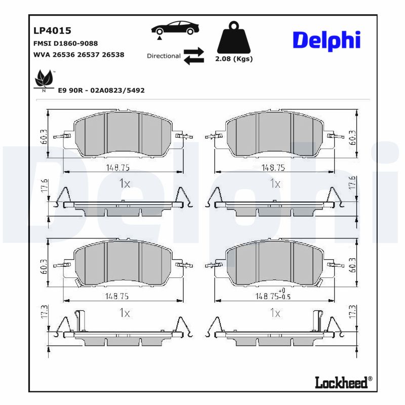 Für DELPHI LP5040EV Ham pads. HONDA e - Bild 6