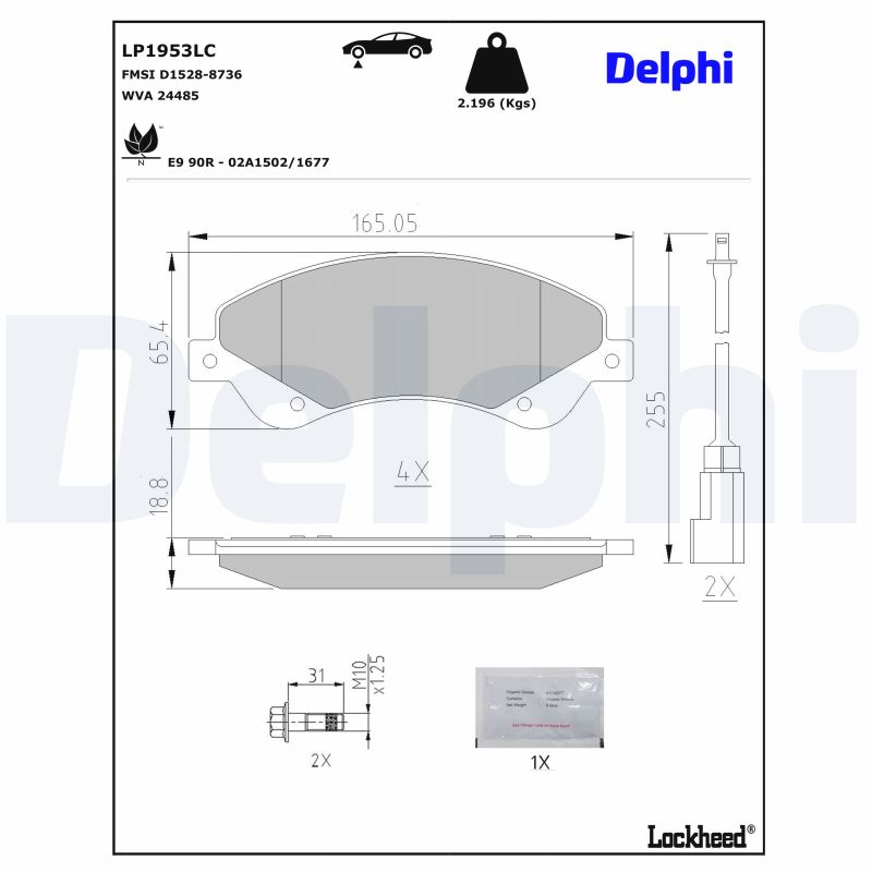 Für DELPHI LP1953LC Ham pads. Professional+ Transit 250/Transit 260/Transit 280 - Bild 7