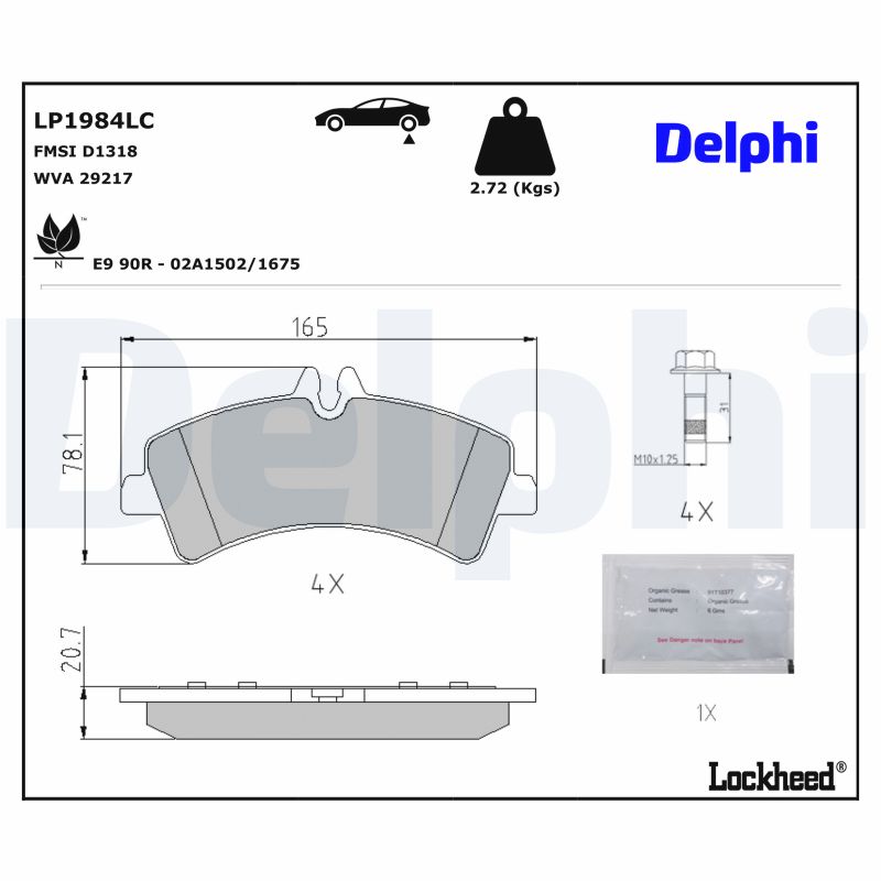 Delphi LP1984LC Bremsbelagsatz für Scheibenbremse Bremsbelagsatz - Bild 6